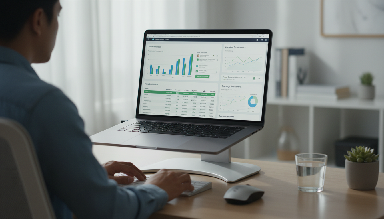 Amazon seller analyzing product listing optimization and advertising performance data to boost ROAS