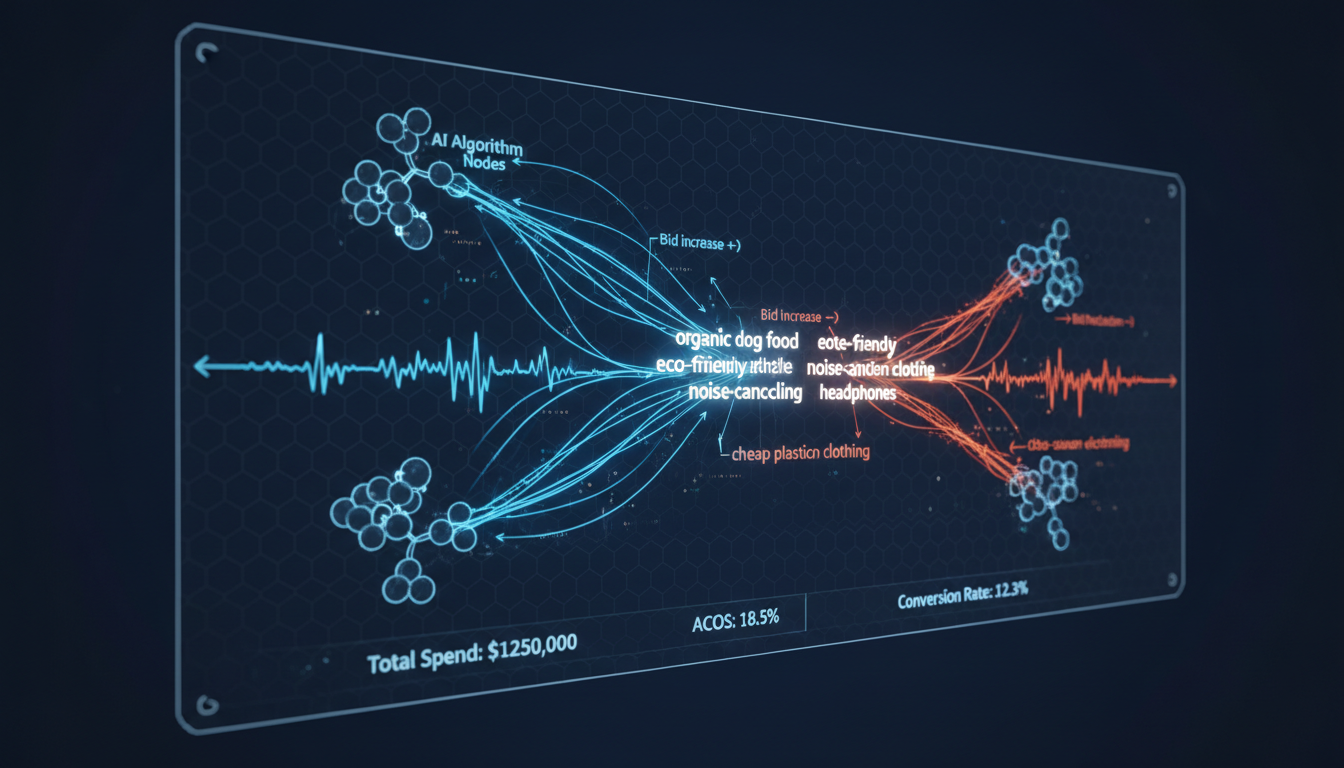 AI-powered real-time bid optimization for Amazon PPC campaigns showing dynamic bid adjustments