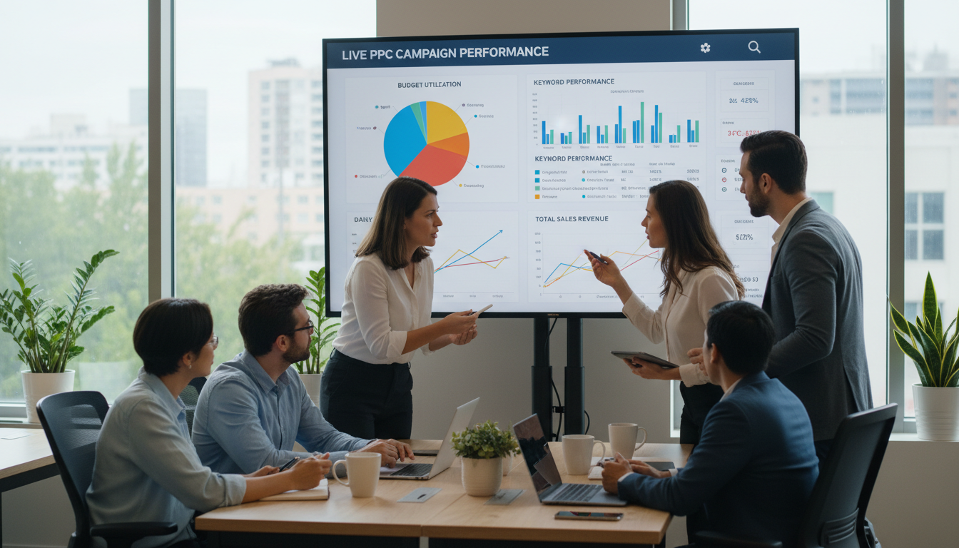 Agency team using Amazon ad management platform to optimize PPC campaigns and lower ACoS