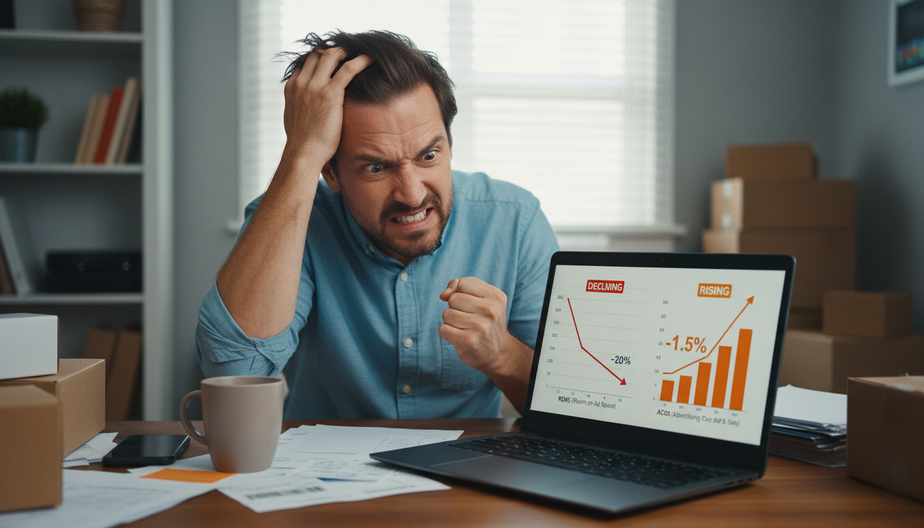 Amazon seller struggling with poor PPC campaign performance and high ACoS in manual advertising management