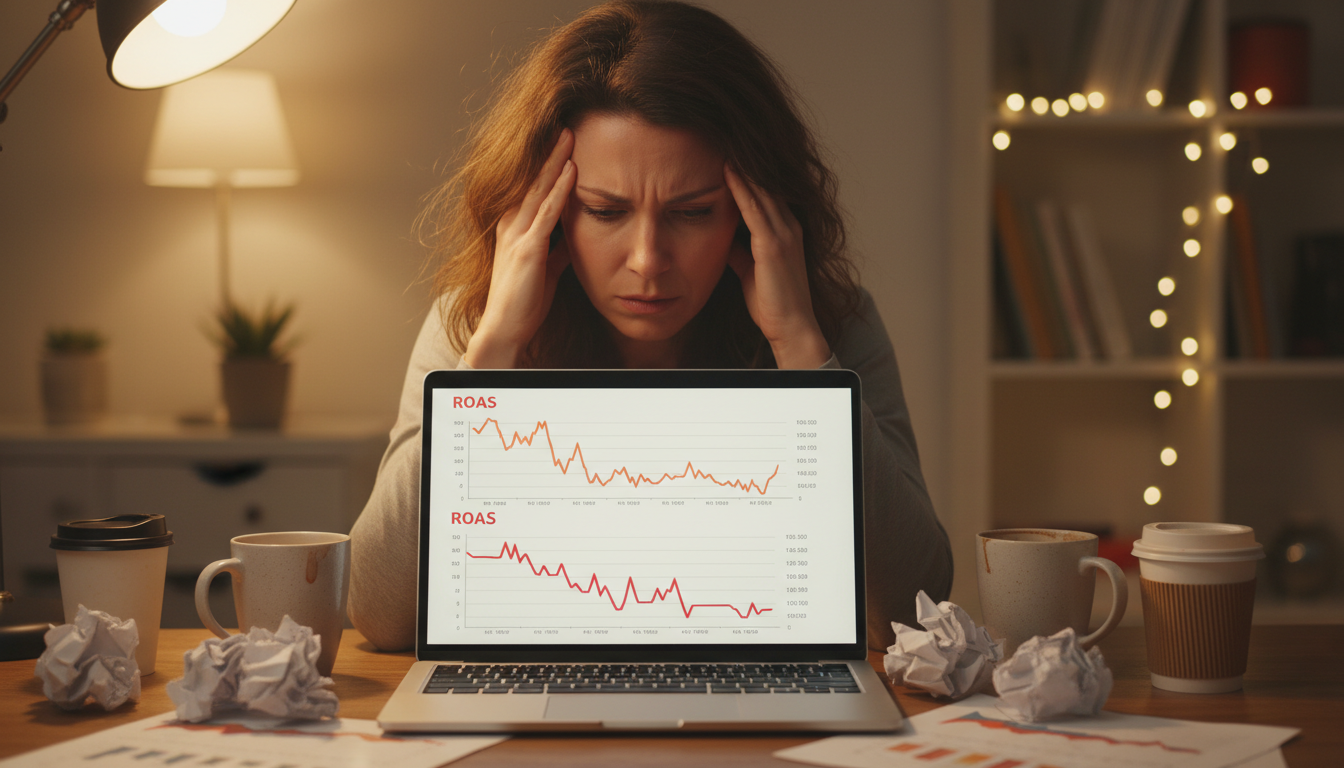 Amazon seller reviewing poor PPC campaign performance and high ACoS reports
