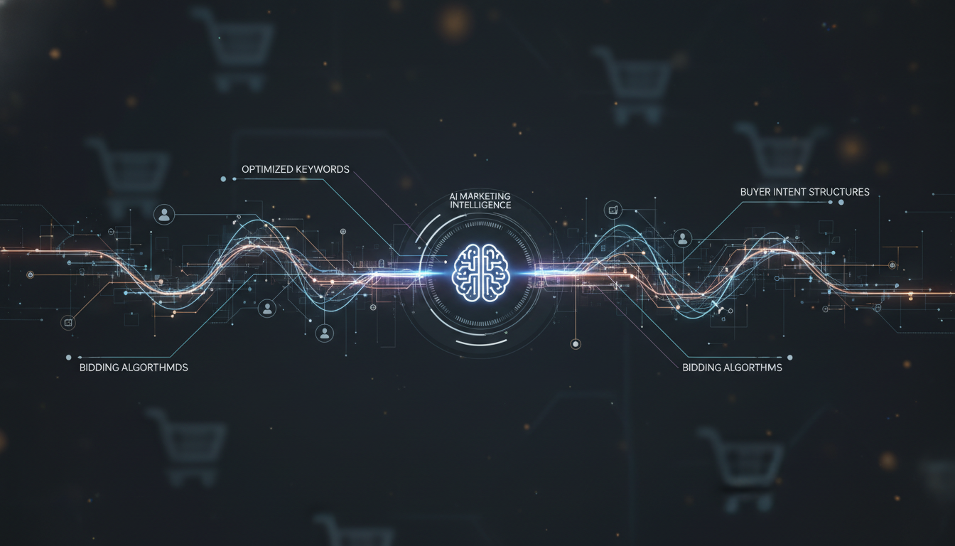 Strategic flow diagram of AI marketing and automated bid optimization