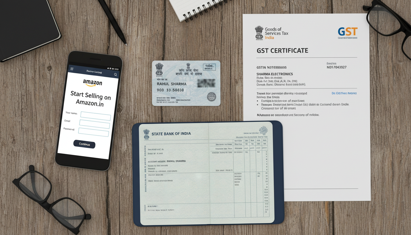 Essential documents required to create Amazon seller account in India — PAN card, GST and bank details