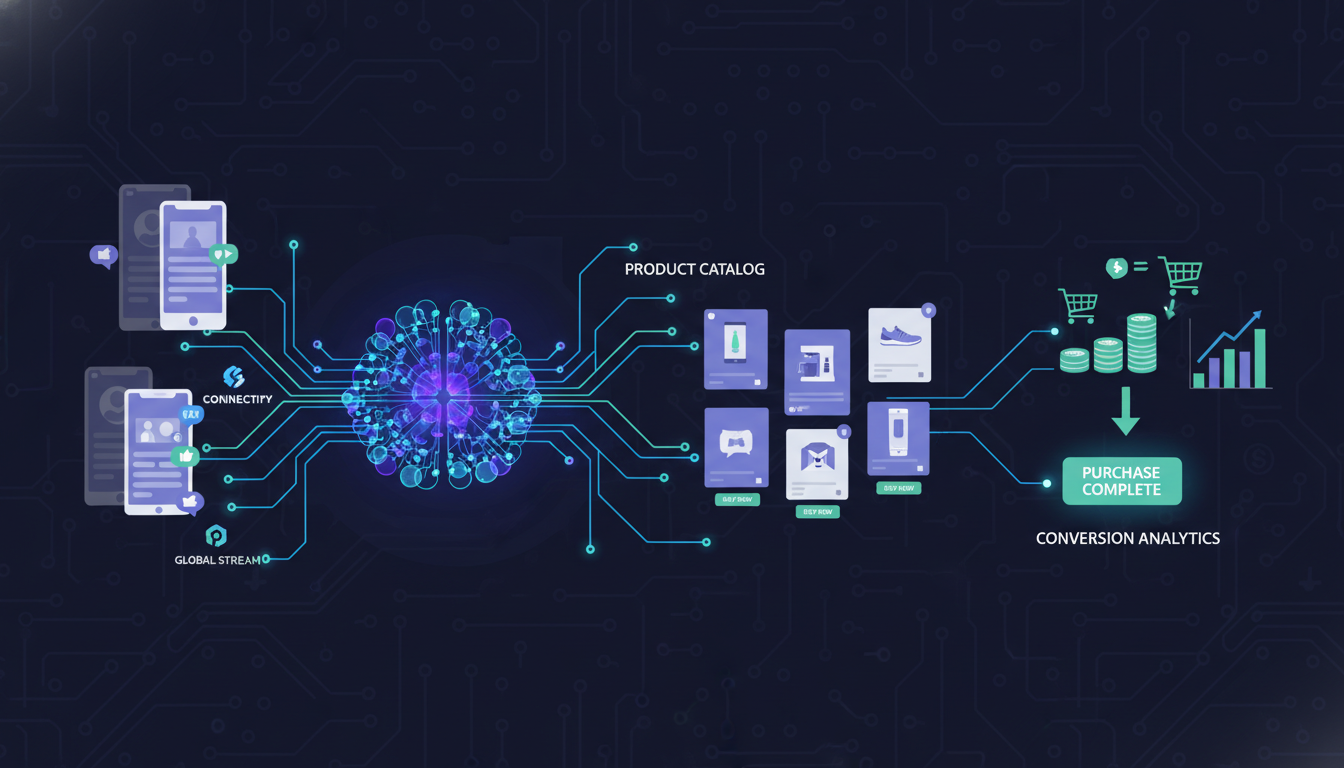 Visual representation of AI in digital advertising networks
